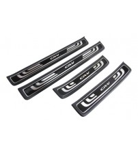 Jogo 4 Soleiras De Porta Honda Crv 2012 A 2016 Originais Preto